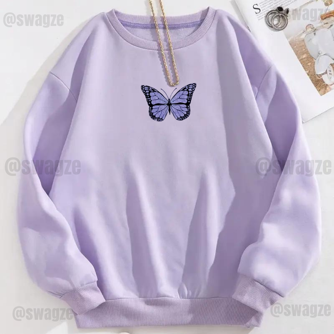 Fleece Sweatshirt ( butterfly )