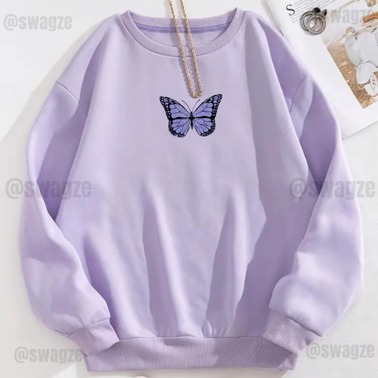 Fleece Sweatshirt ( butterfly )