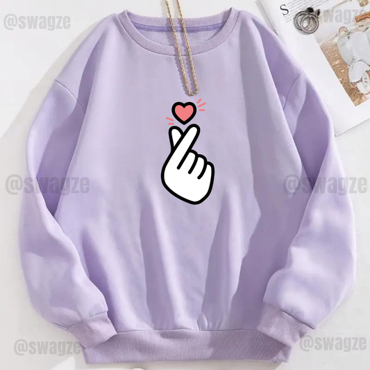 Fleece Sweatshirt ( pinch heart )