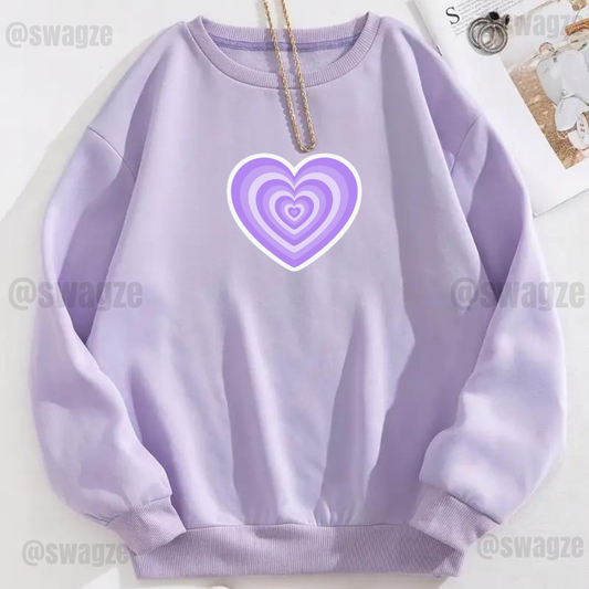 Fleece Sweatshirt ( purple heart )