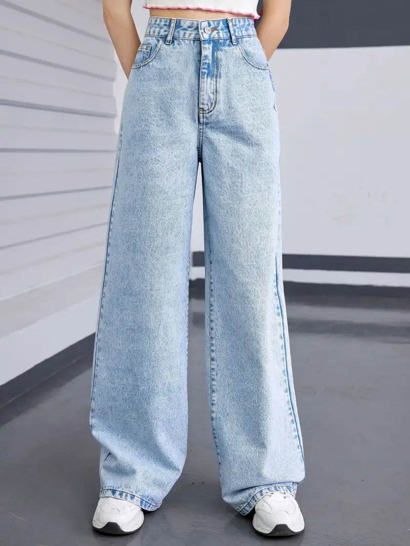 Wide leg Jeans (ICE BLUE)