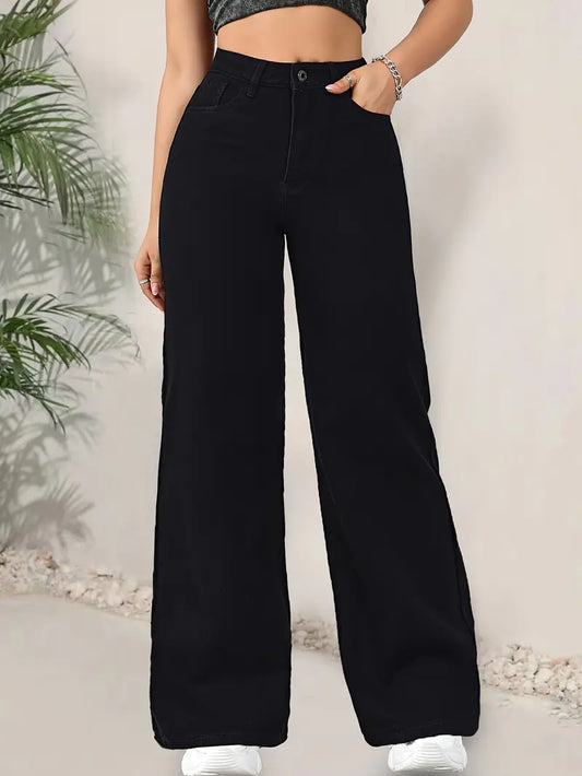 Wide leg Jeans (Black)