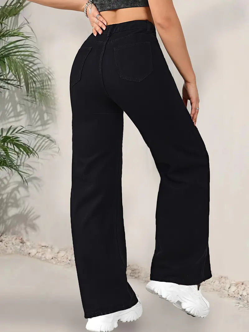 Wide leg Jeans (Black)