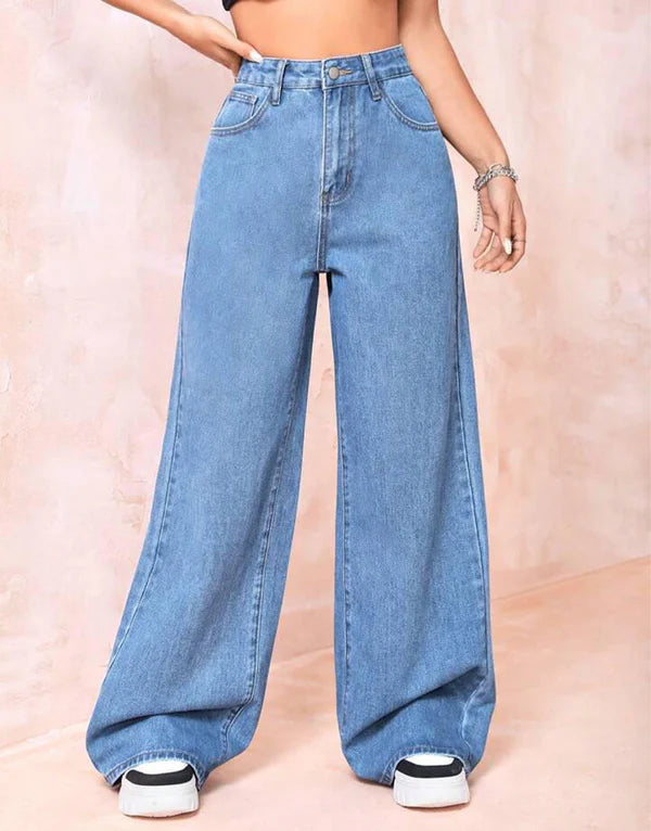 Wide leg Jeans (Mid Blue)