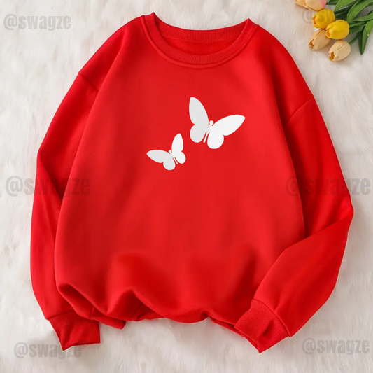 Fleece Sweatshirt ( butterflies )